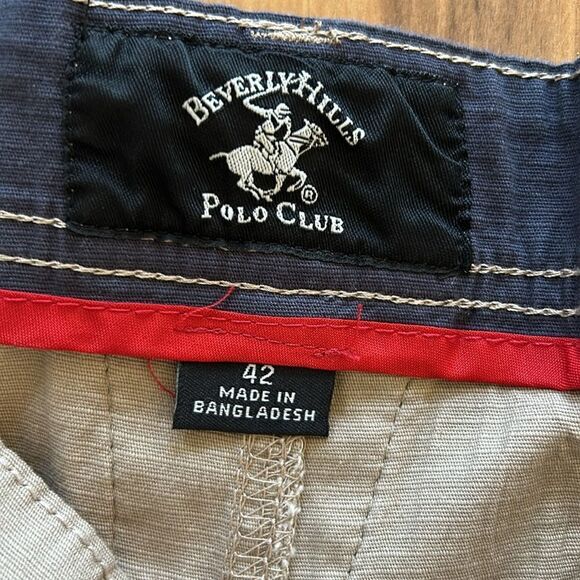NEW Beverly Hills Polo Club Khaki Cargo Shorts - Picture 5 of 9